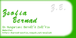 zsofia bernad business card